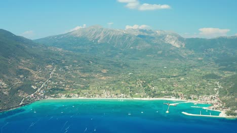 vasiliki beach and port bay lefkada mountains windsurf