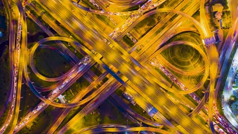 time lapse of road intersection,expressway in modern city