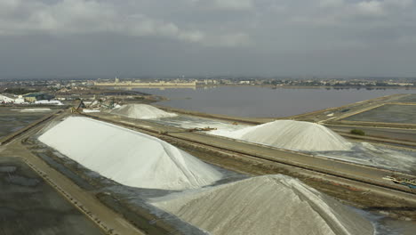 vista aérea de los pantanos salados de aigues-mortes, salinas del sur