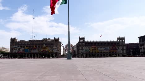 slow motion shot of mexico city zocalo totally empty