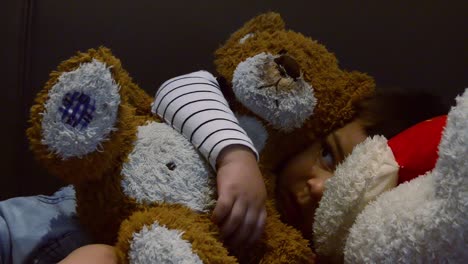 cute tired toddler falling asleep on the couch - funny baby face expressions