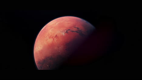 planet mars viewed from space