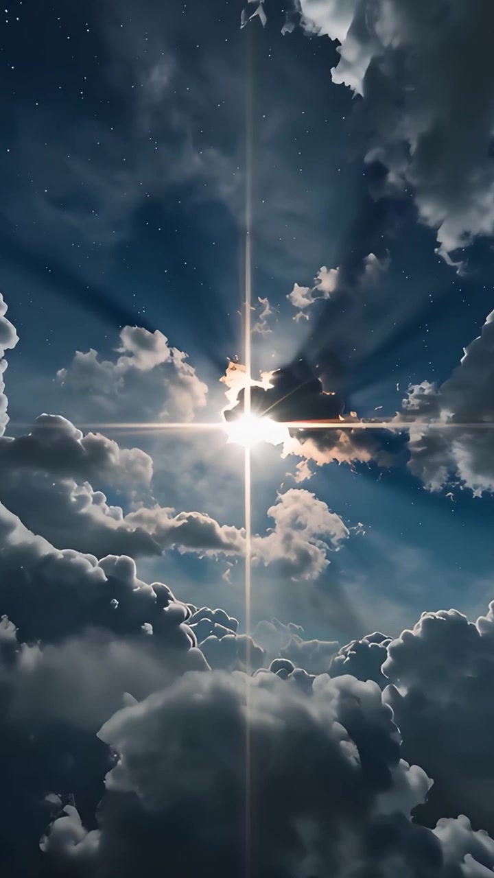 Sfondo per Adorazione 4K: Croce Cristiana e Luce Celeste