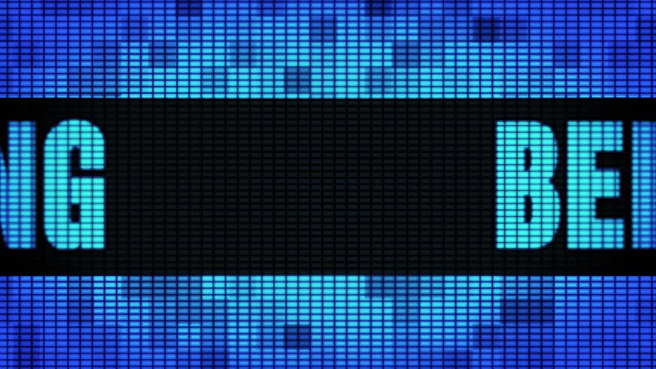 LED Display Showing the City Name Beijing