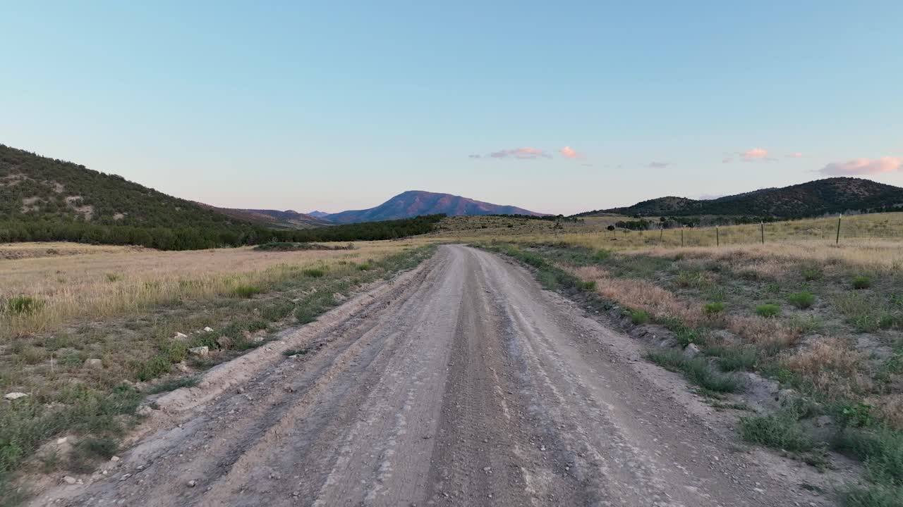 Aerial Flyover Of The West Desert Historic Pony Express Trail At Sunset In Utah, USA