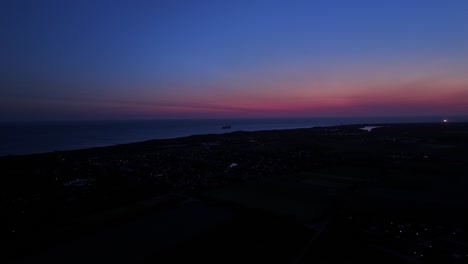 colorful sky of sunset over zeeland province in netherlands