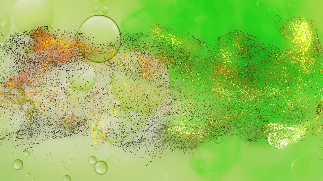 Animation of abstract liquid patterned green background