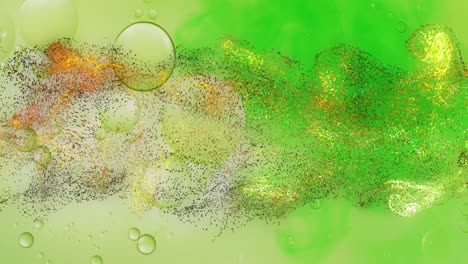 animation of abstract liquid patterned green background