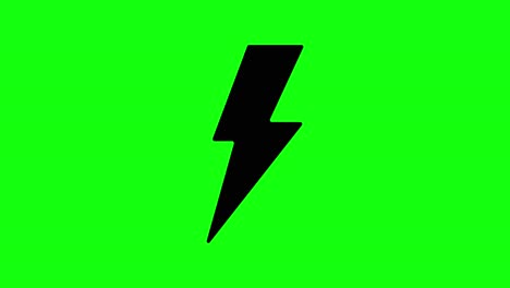 set of different lightning bolt icon green screen