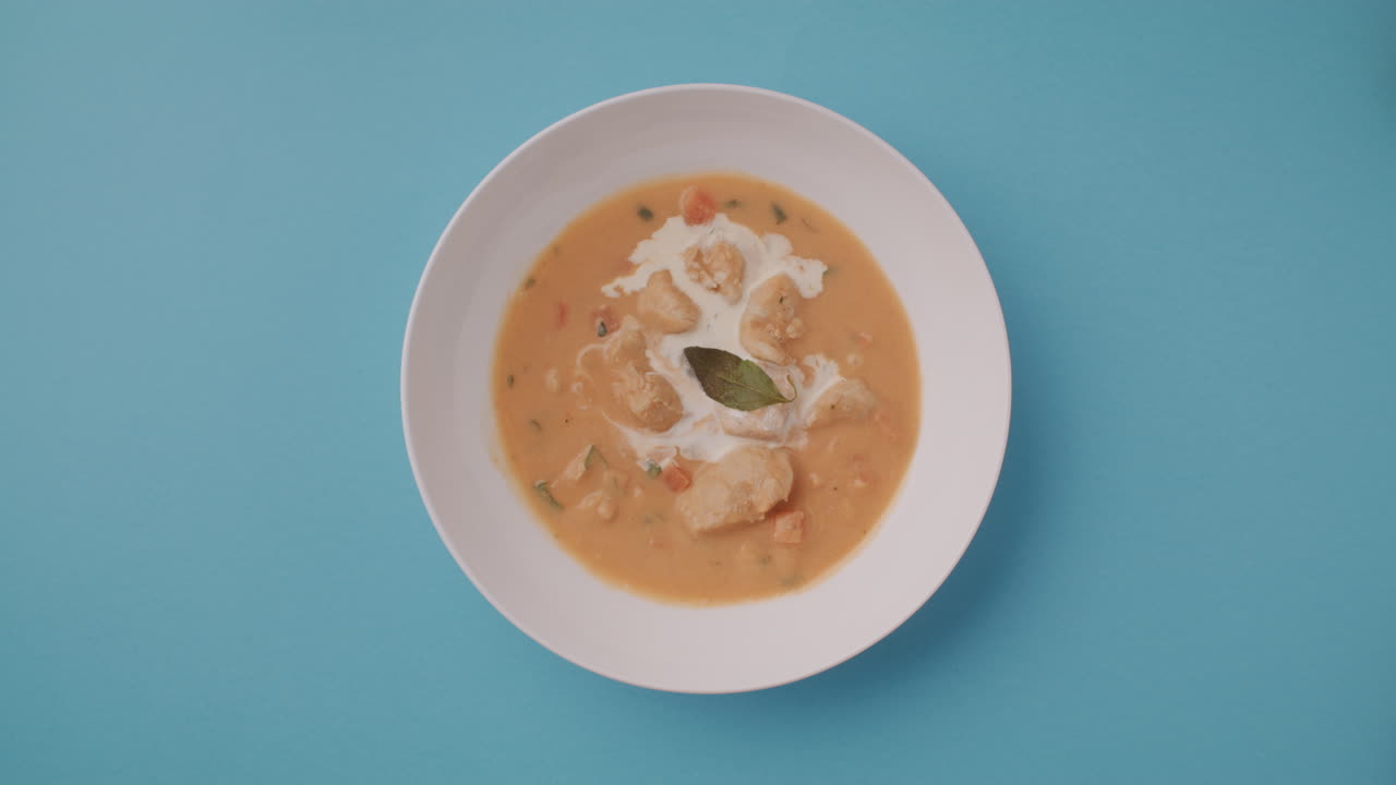 Empty Bowl of Cream Soup