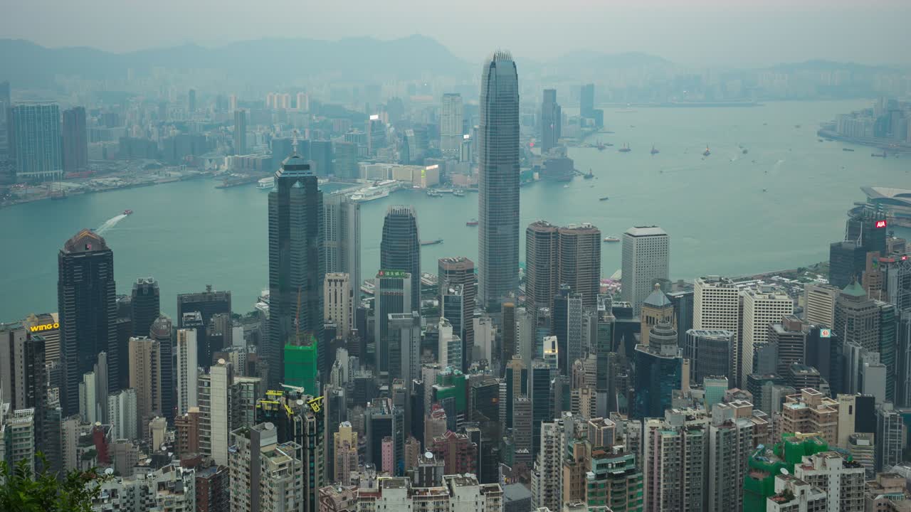 vídeo timelapse del horizonte de la ciudad de hong kong de día a noche timelapse 4k