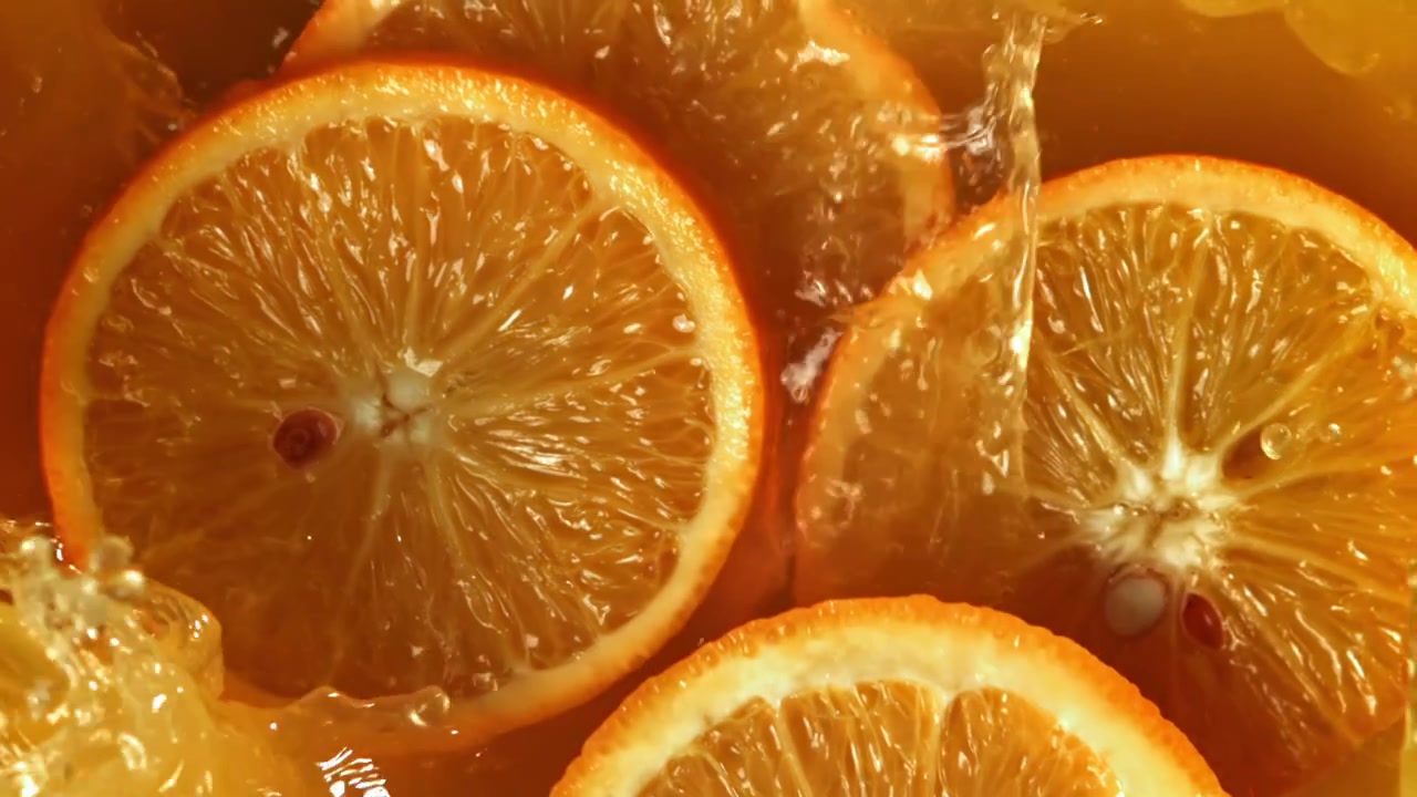 Fette d'Arancia Fresche Immerse nel Succo Schizzante