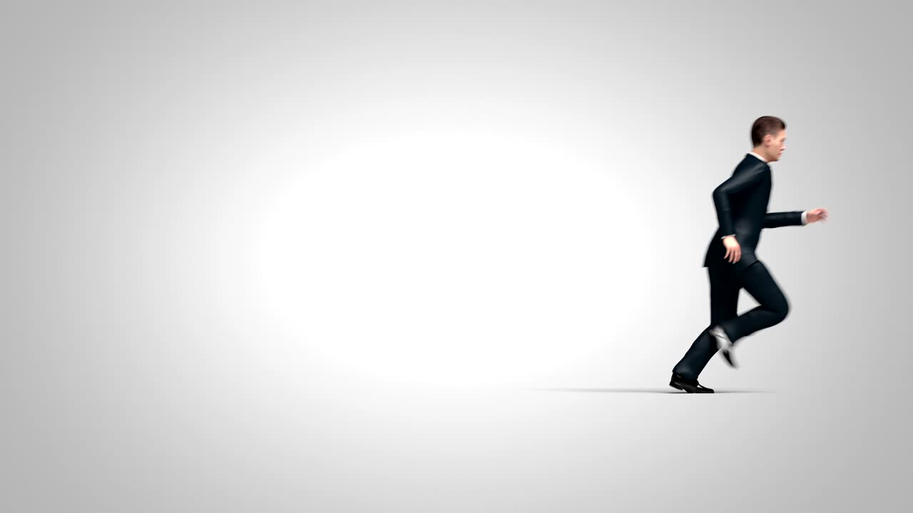 사업가들의 군중이 달리고 있습니다.