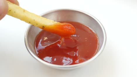 detail shot of french fries on table