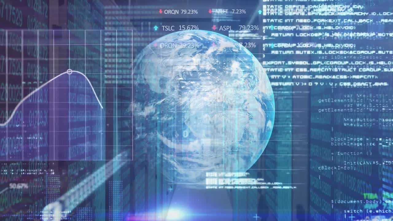 전 세계 데이터 프로세싱의 애니메이션