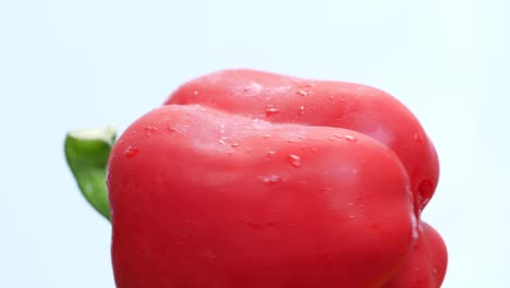 red bellpepper turning on white background