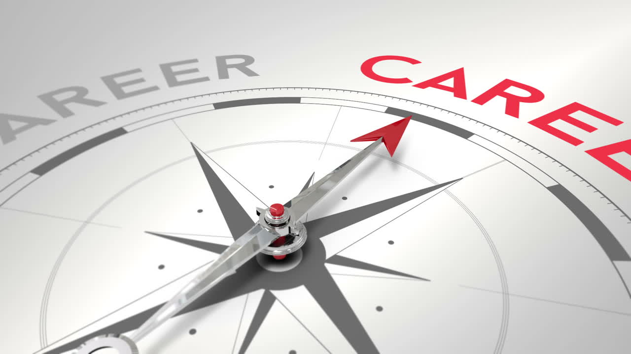 Compass pointing to career