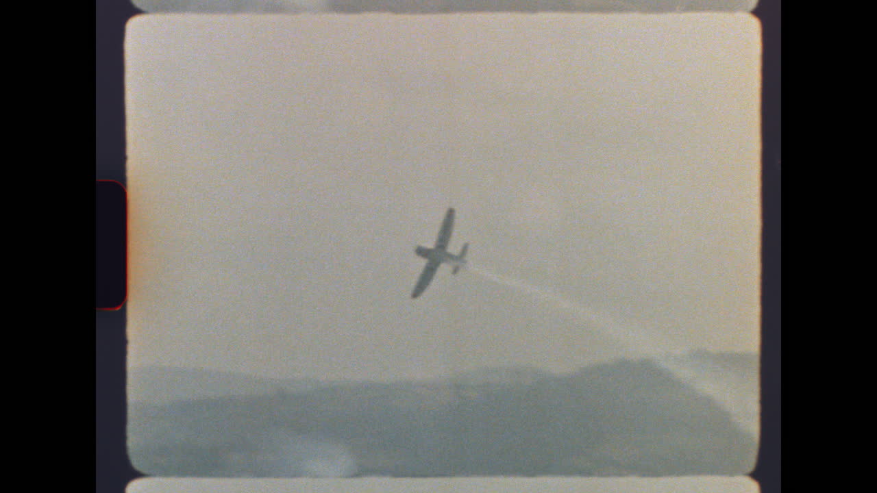 Vintage Footage of a Cityscape with Airplane