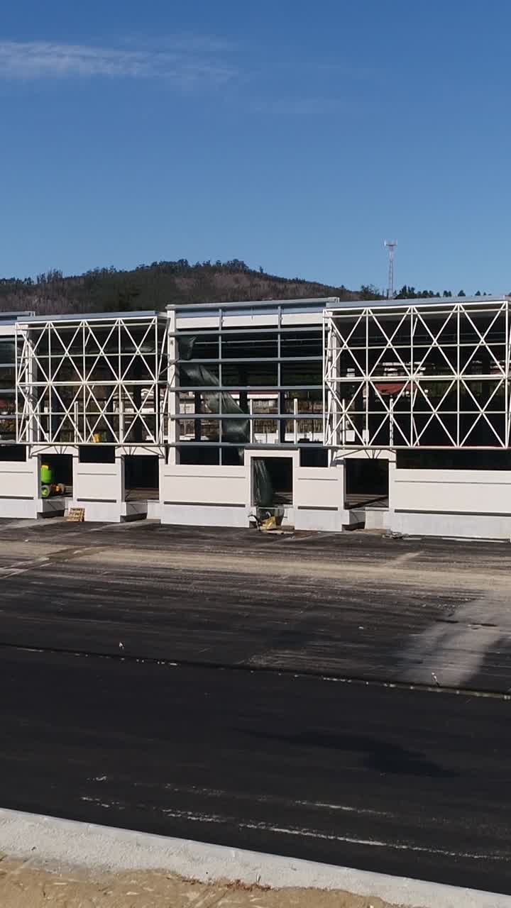 New warehouse construction vertical video