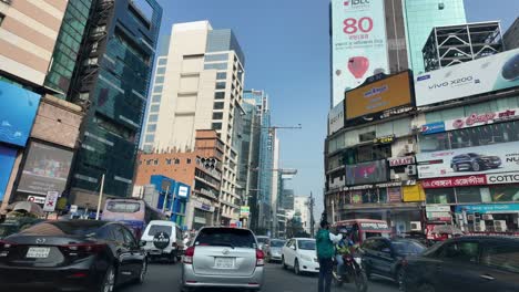 busy city intersection in dhaka, bangladesh