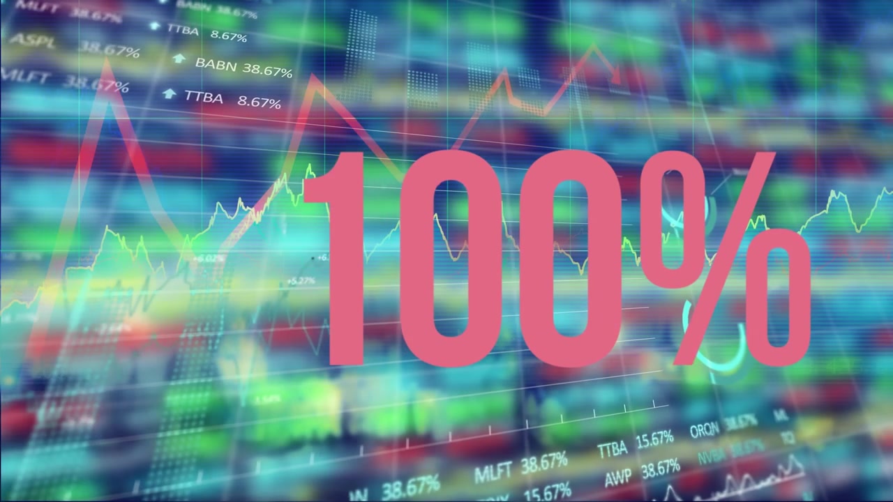 Finansal ve borsa verileri işlenirken artan yüzde animasyonu