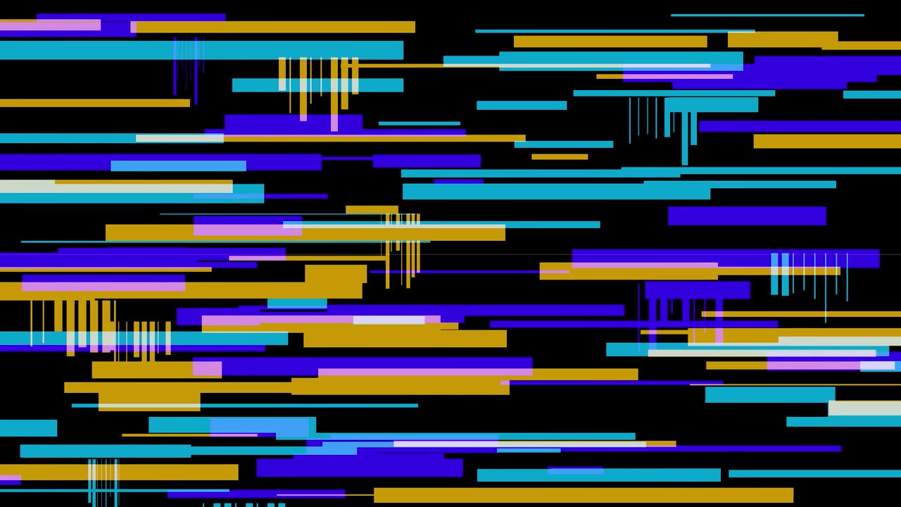 Abstrakter digitaler Glitch-Hintergrund mit sich bewegenden horizontalen Balken