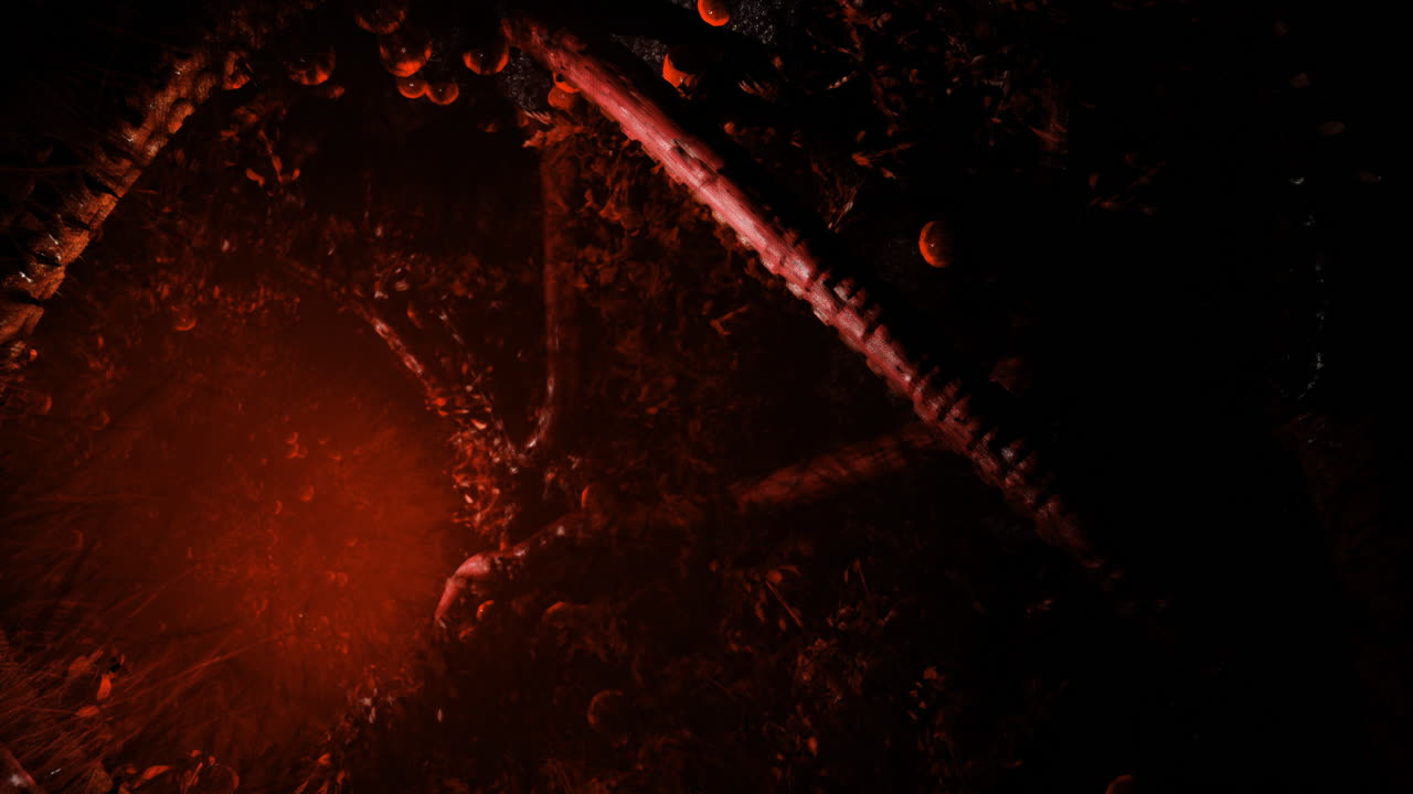 Magic of the forest at night with glowing elements and mysterious atmosphere