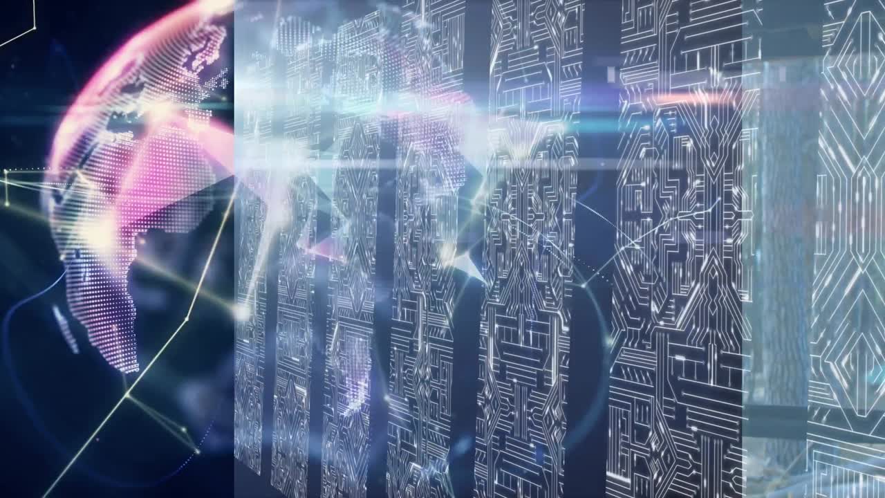 지구 상의 조명 및 집적 회로의 애니메이션