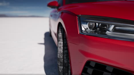 red audi on salt flats