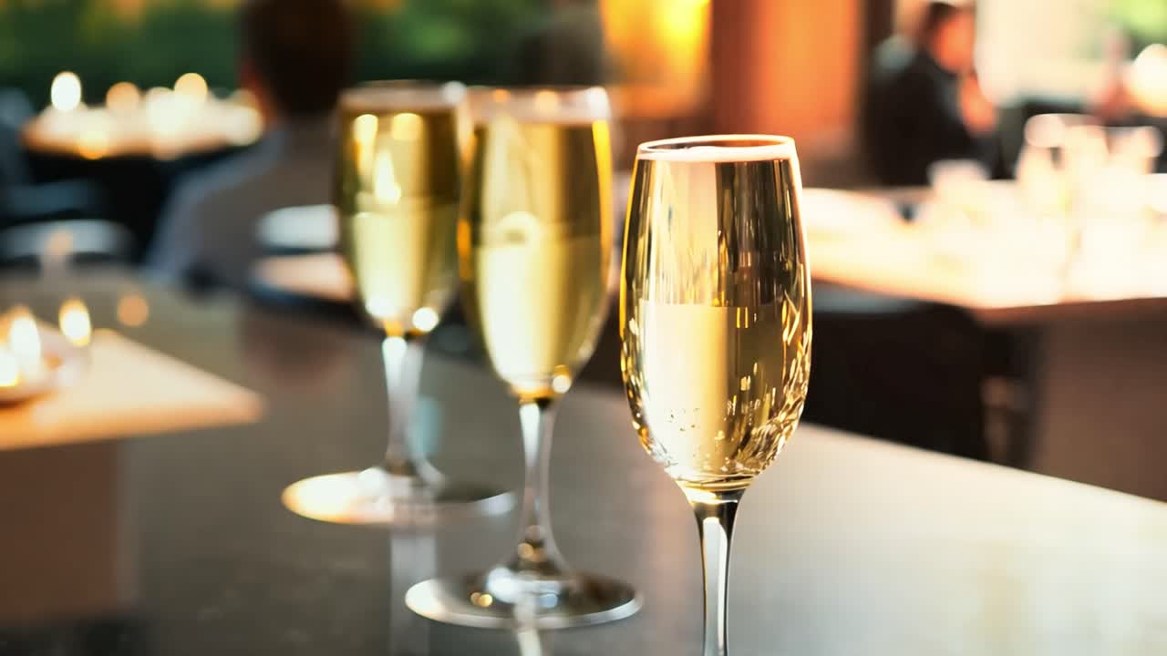 Calici di champagne al bar
