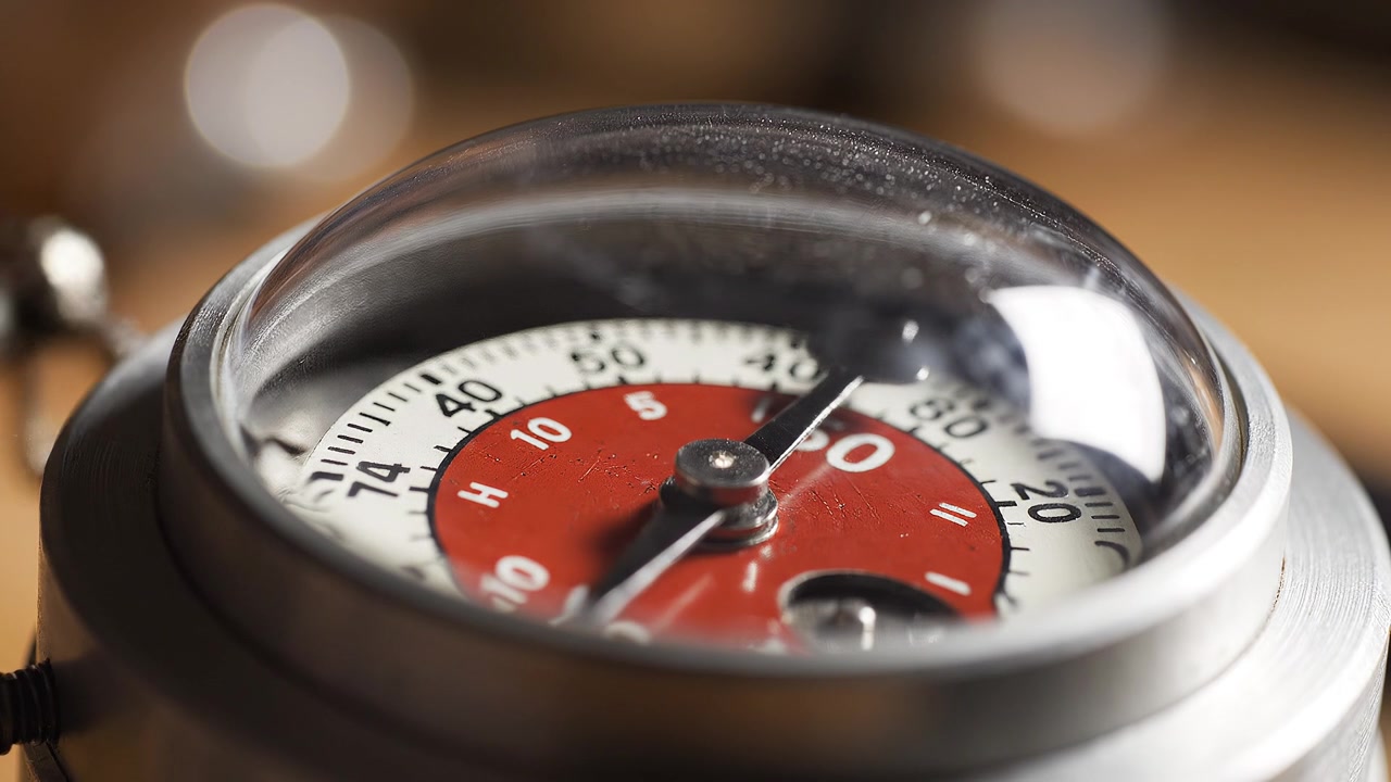 Macro View of a Vintage Metallic Pressure Gauge Dial