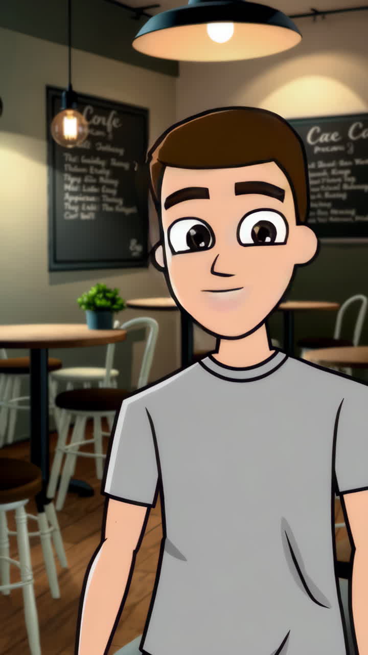 Young Man in a Coffee Shop