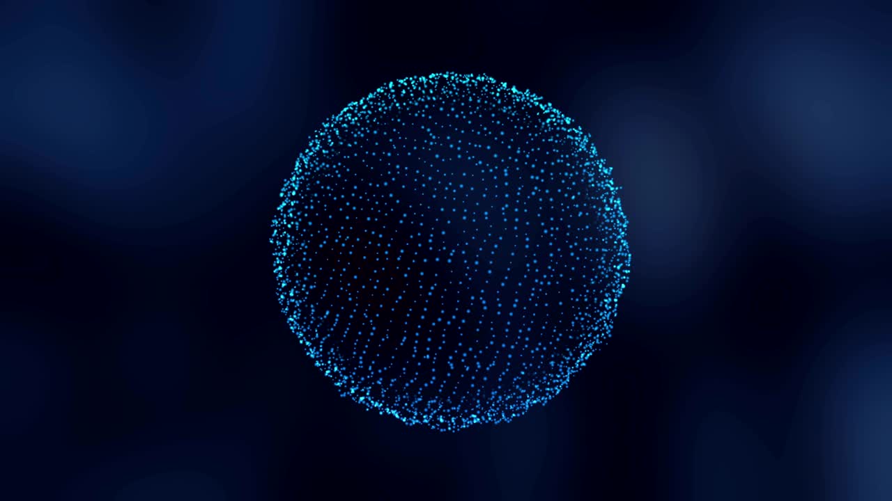 3D sphere of particles morphing and rotating