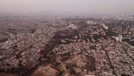 Aerial-flying-over-La-Enramada-City-in-Mexico-at-day