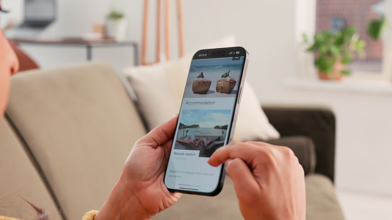 Woman using a mobile phone indoors