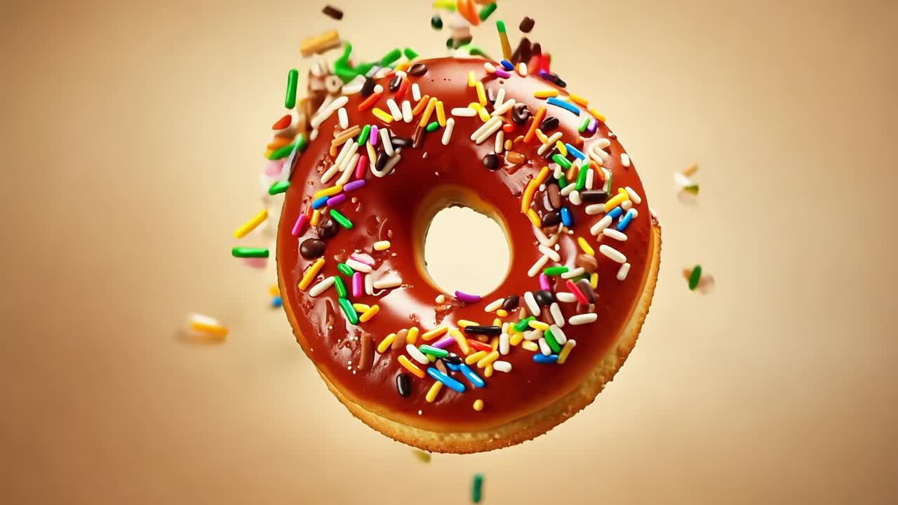 una rosquilla esmaltada con salpicaduras