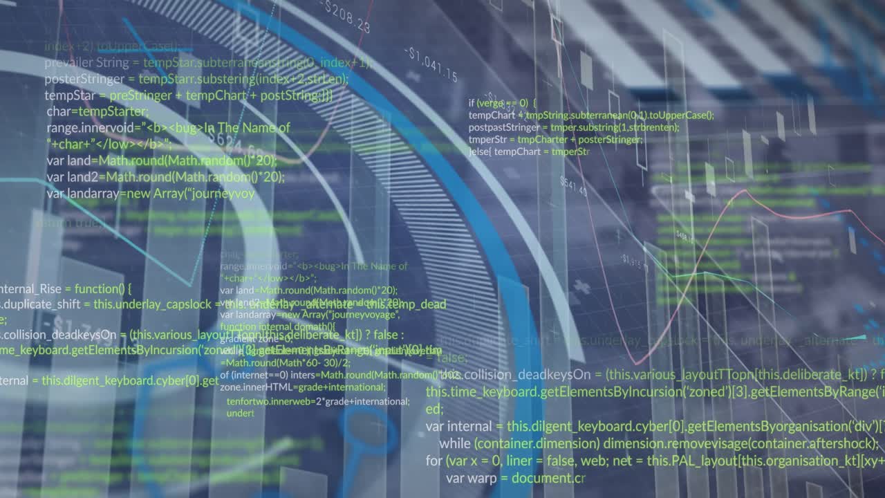 Animation of data processing over cityscape