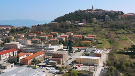 medieval architecture on the buildings in labin town in croatia