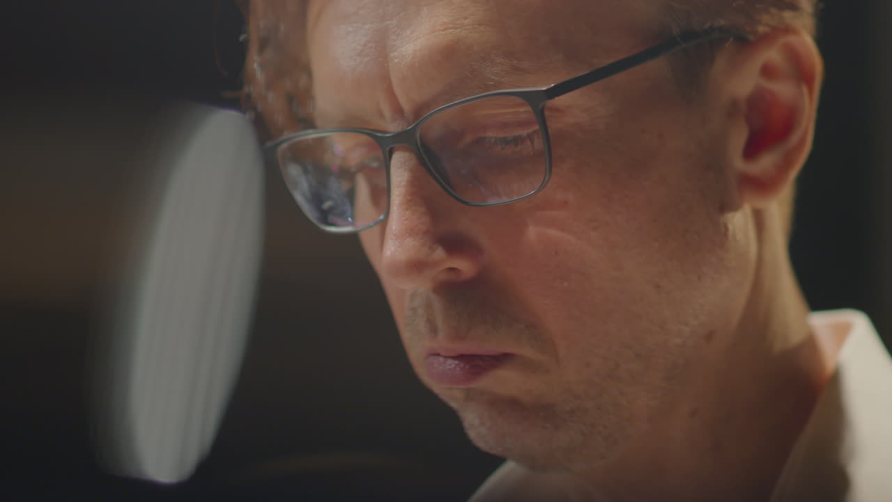 Concentrated Pianist Performing Music during Concert