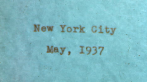 the words new york city written in a retro font with the date may 1937