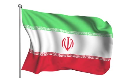 bandera de irán en el viento (canal alfa, semitransparente, en bucle)