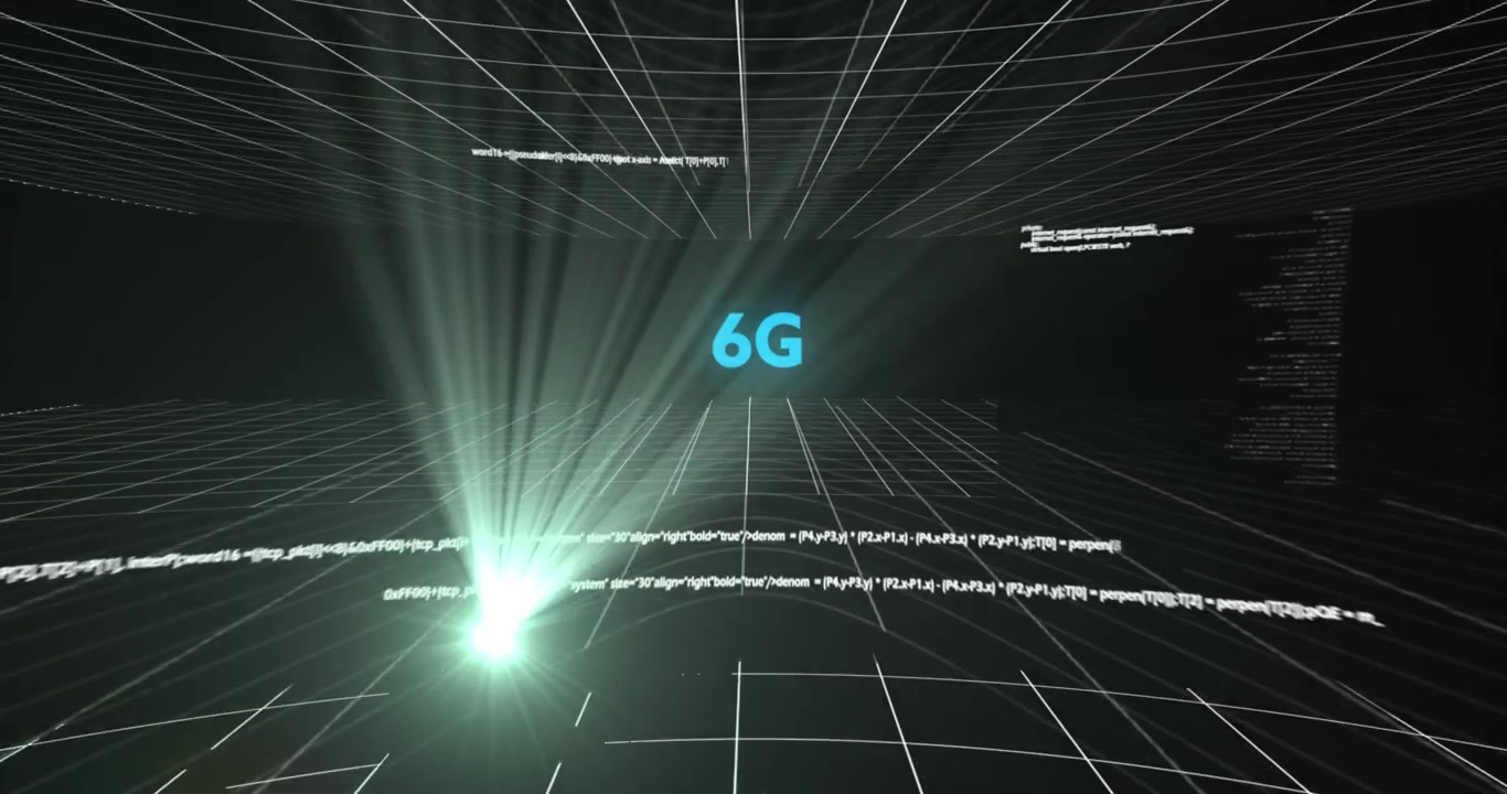 絶えず拡大するグローバルなデータ処理を描く6Gネットワークのアニメーション