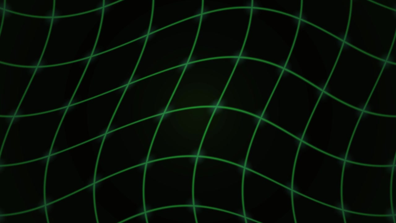 Abstract Green Glowing Grid Animation with Wavy Motion