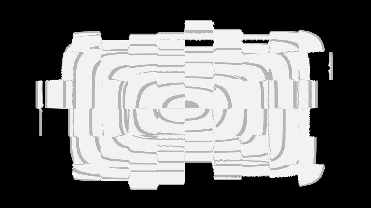 gráficos de movimiento cgi abstract, fondo animado con formas en movimiento en fondo negro. bucle de diseño de movimiento cg.