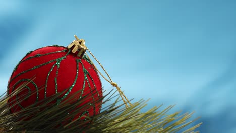 christmas ball rotating at blue screen background 2