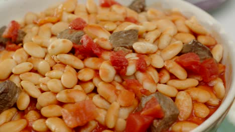 traditional mediterranean style cooked beans.