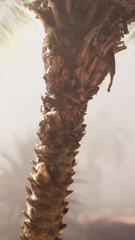 cerca del tronco de una palmera