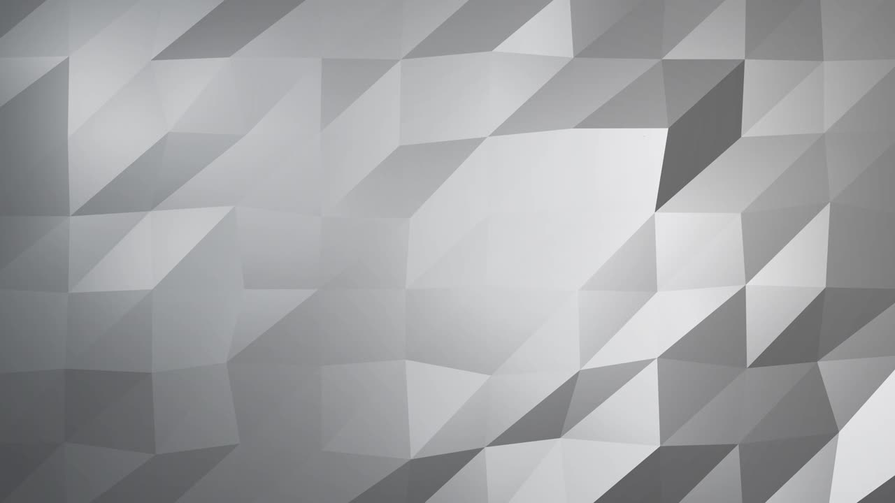 White Abstract Polygonal Surface Moving in Seamless 3d Animation in 4k. Ultra HD