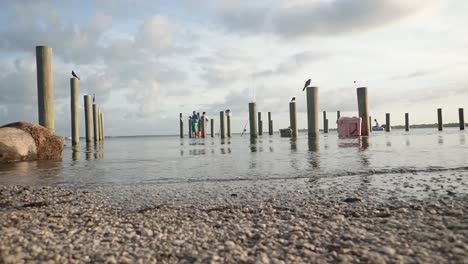 Flooded-Dock,-Florida,-in-Slow-Motion