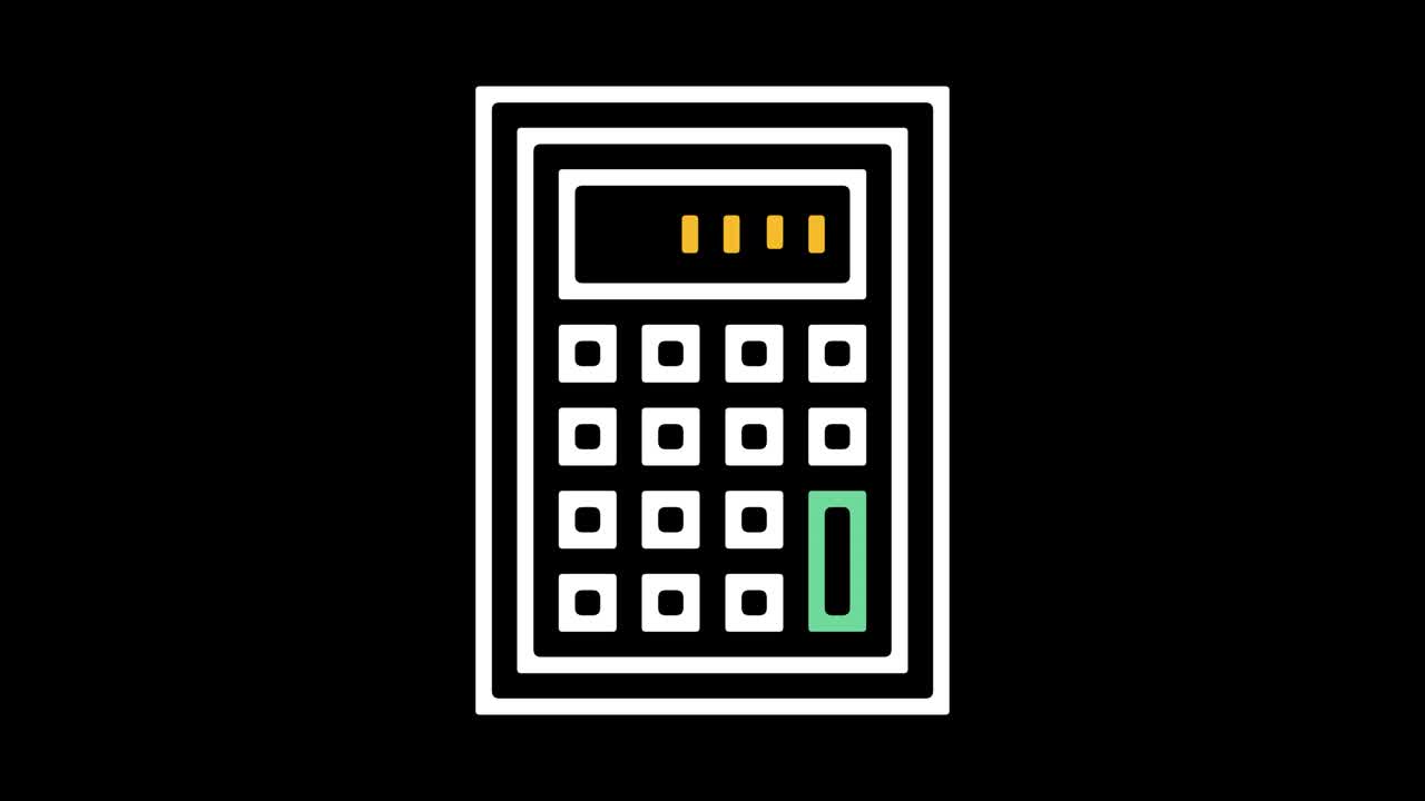 Mortgage Calculator Line Icon Animation with Alpha